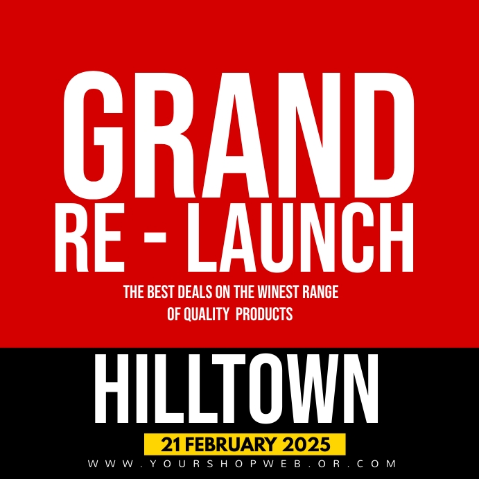 GRAND RE LAUNCH Instagram-Beitrag template