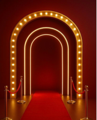 Grand Red Carpet Entrance Arch Instagram Portrait template
