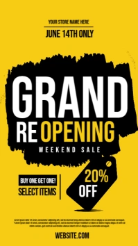 Grand Reopening Digital Display (9:16) template