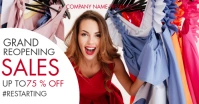 grand Reopening sales up to 75% off facebook template