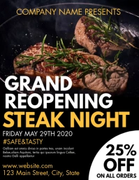 grand reopening steak night flyer advertiseme template