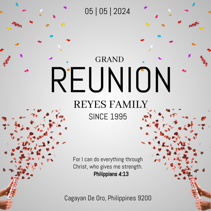 Grand Reunion Example Grand Reunion Design Instagram Post Modelo | PosterMyWall
