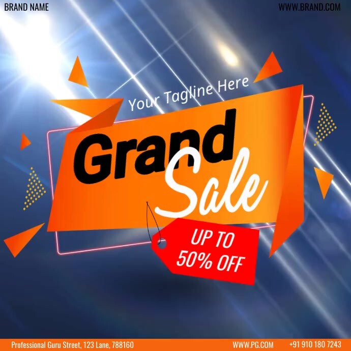 grand sale / sale offer/ flash sale upto 30% Instagram Post template