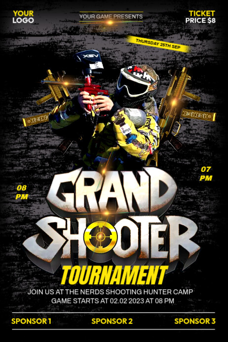 Game Power Poster Grand shooting game poster Template | PosterMyWall
