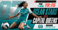 Turquoise Soccer Match Facebook Gedeelde Prent Template