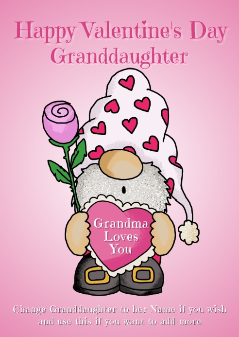 Happy Valentine S Day Granddaughter Images Modèle Granddaughter Valentine's Day Card | Postermywall