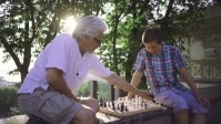 grandfather playing chess YouTube Thumbnail template