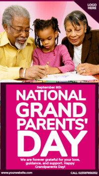Cor-de-rosa Grandparents Day Celebration Instagram Story Template
