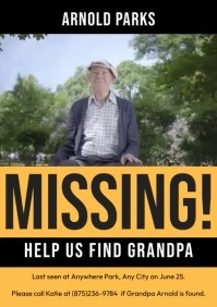 Grandpa Missing A4 template