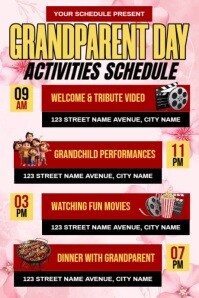 Rood Grandparent Day Activities Plakat Template