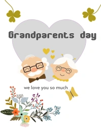 Grandparents Day Poster, Grandparents Day Fly Plakat/vægtavle template