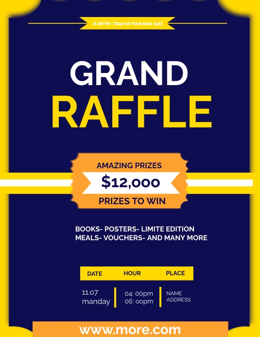 Grant Raffle Header Grant Raffle Fundraising Flyer Template | PosterMyWall