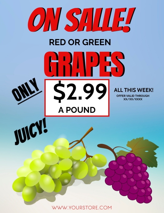 GRAPES ON SALE Template PosterMyWall
