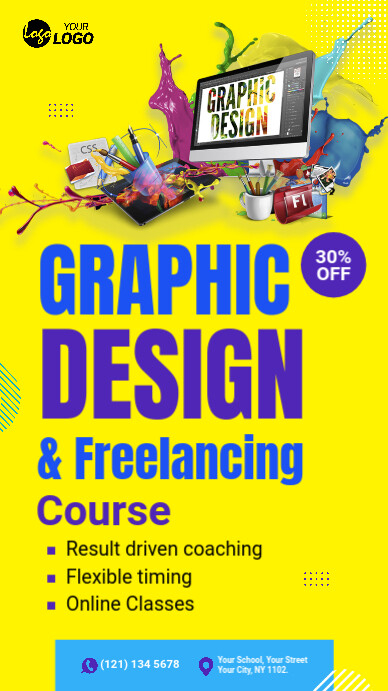 Copy of Graphic Design Course Ad | PosterMyWall
