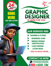 Blanc Graphic Design Services Flyer Template