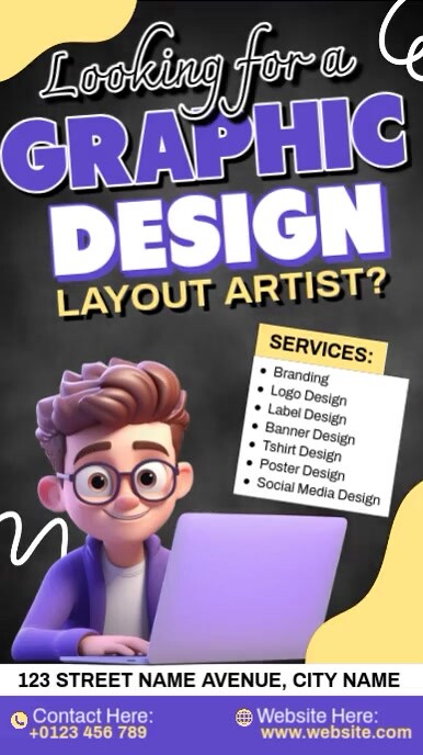 Graphic Design Layout Artist Templat | PosterMyWall