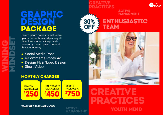 Service Ads Design Copy of Graphic Design Service Ad | PosterMyWall
