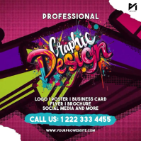 Graffiti Retro Graphic Design Agency Promo Video Square Instagram Post template