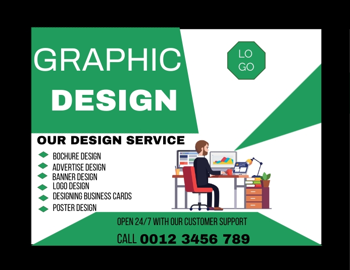 GRAPHIC DESIGN SERVICES FLYER Folheto (US Letter) template