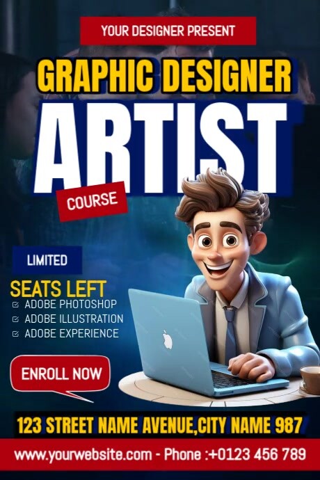 Graphic Designer Artist Poster template