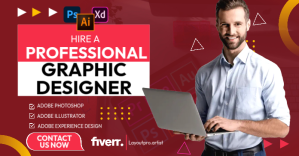 Red Graphic Design Services Facebook Shared Image Template