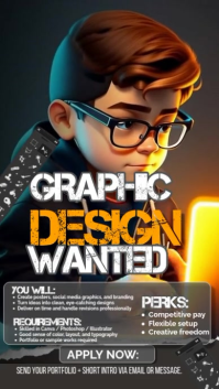 Graphic Designer Hiring Creative Poster Instagram Story template