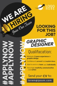Graphic Designer Hiring Poster template