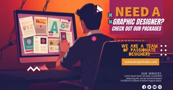 Graphic Designer Hiring Poster Imagem partilhada do Facebook template