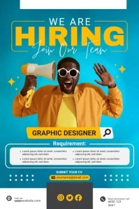 Graphic Designer Hiring Cartaz template