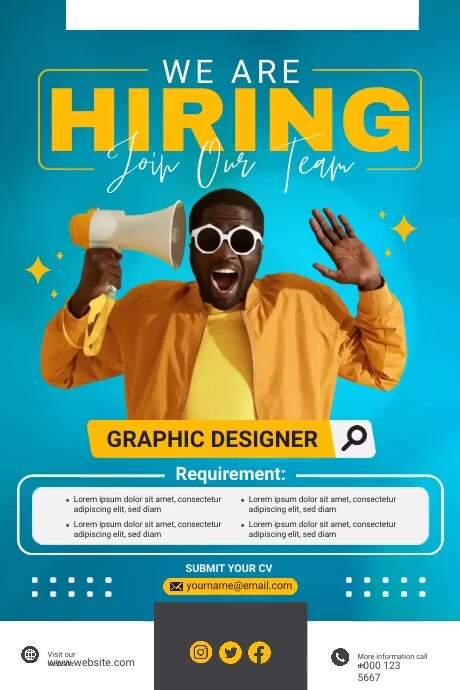 Job Help Graphics Job Recruitment Posters Template | PosterMyWall