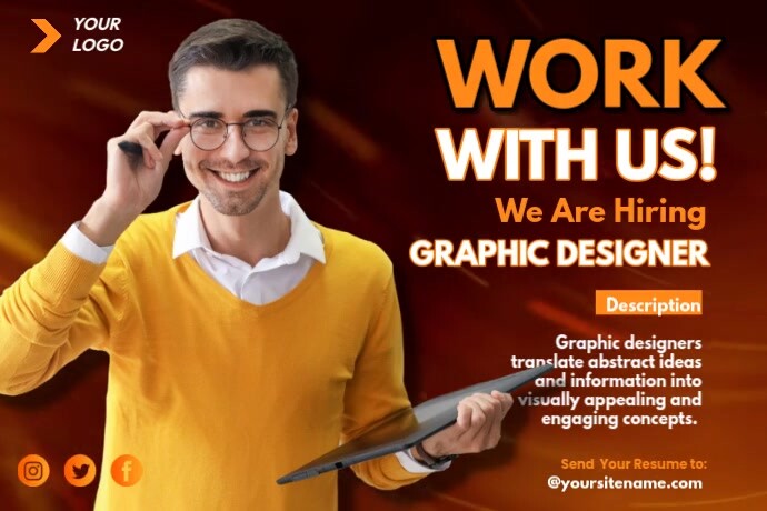 Graphic Designer Hiring Plakkaat template