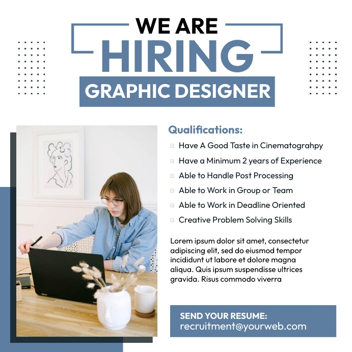 Graphic Designer Hiring Template | PosterMyWall