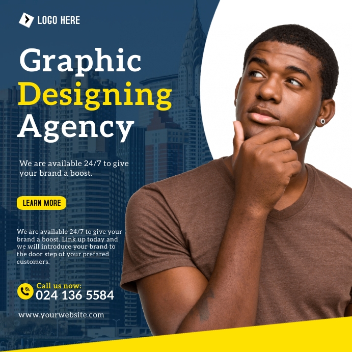 Graphic Designing Agency Business Flyer Quadrat (1:1) template