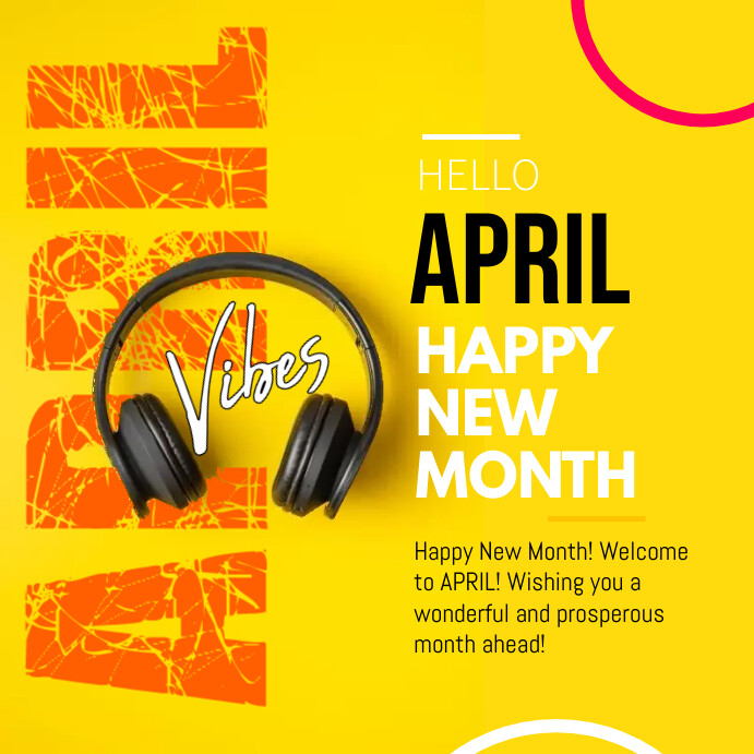 graphics design happy new month wishes, greet Instagram Post template