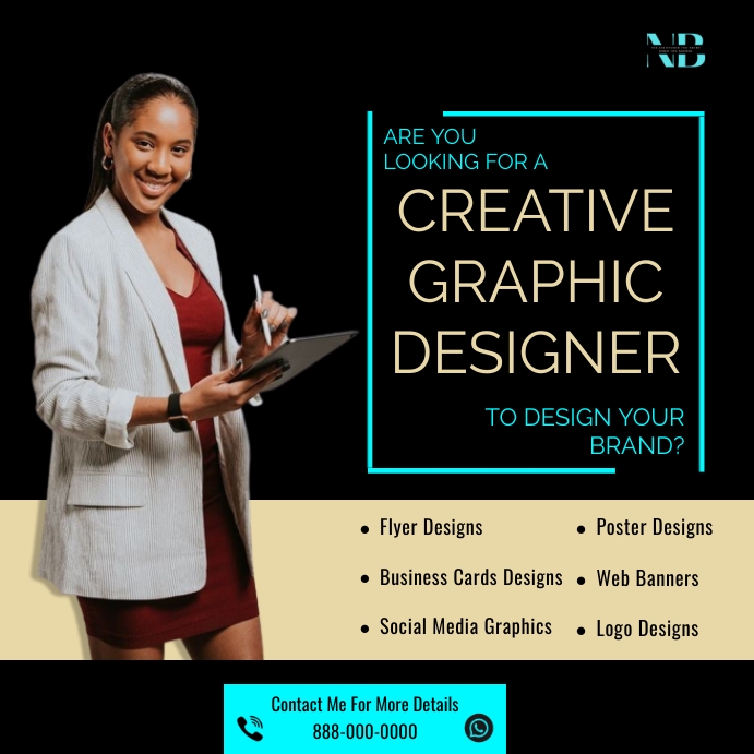 Graphics Designer Services Ad Template | PosterMyWall