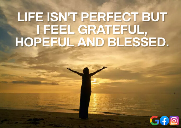 GRATEFUL AND BLESSED QUOTE TEMPLATE A4
