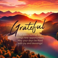 Gratefull wish Instagram Facebook Online template