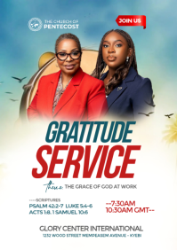 White Gratitude Service A4 Template