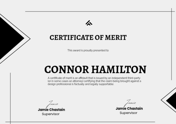 Gray and Black Simple Merit Certificate Template | PosterMyWall