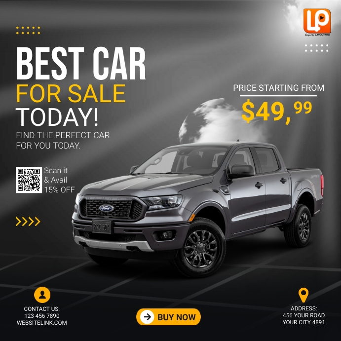 Advertisement Using Grey Gray Car Ads Template | PosterMyWall