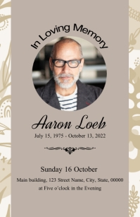 Funeral program card Template | PosterMyWall