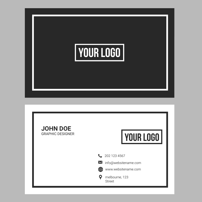 Gray Minimal Calling Card Template | PosterMyWall