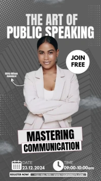 Gray Modern Public Speaking Webinar Instagram template