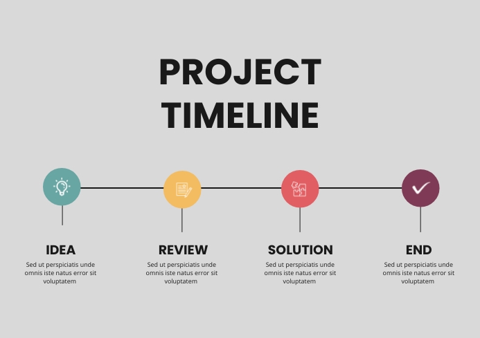 Gray Simple Project Timeline Landscape Template | PosterMyWall