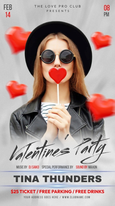 Gray Valentines Party Template História do Instagram