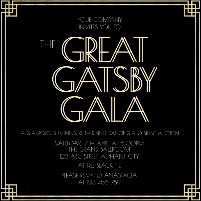 great-gatsby-invitation-template-postermywall for Free Printable Blank Great Gatsby Invitation Template Great Gatsby Invitation Template | PosterMyWall for Free Printable Blank Great Gatsby Invitation Template