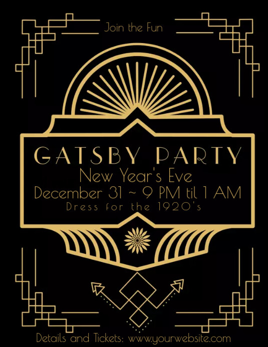 Great Gatsby Party Announcement Invitation Template PosterMyWall