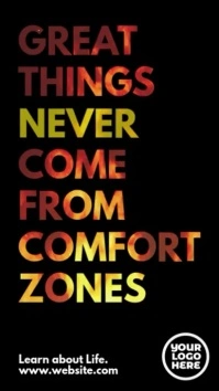 Great Things Never Come from Comfort Zones Historia de Instagram template