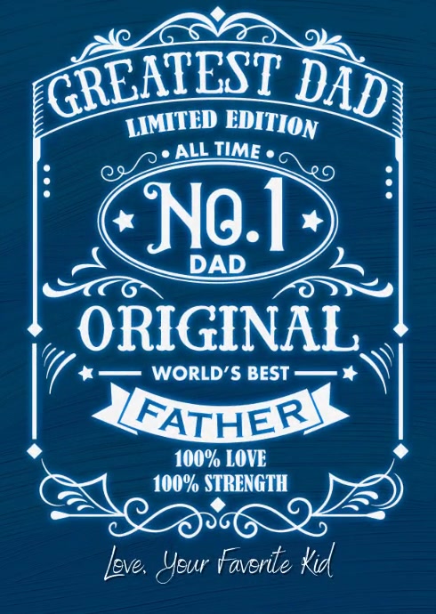 Greatest Dad Fun Father's day Greeting Card A6 template