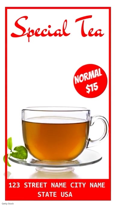 3 Roses Tea Ad Template Gree Tea Advertisement Template | PosterMyWall